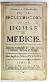 VARILLAS, ANTOINE. Anekdota Heterouiaka; or, The Secret History of the House of Medicis. 1686. Walter Charleton''s copy.